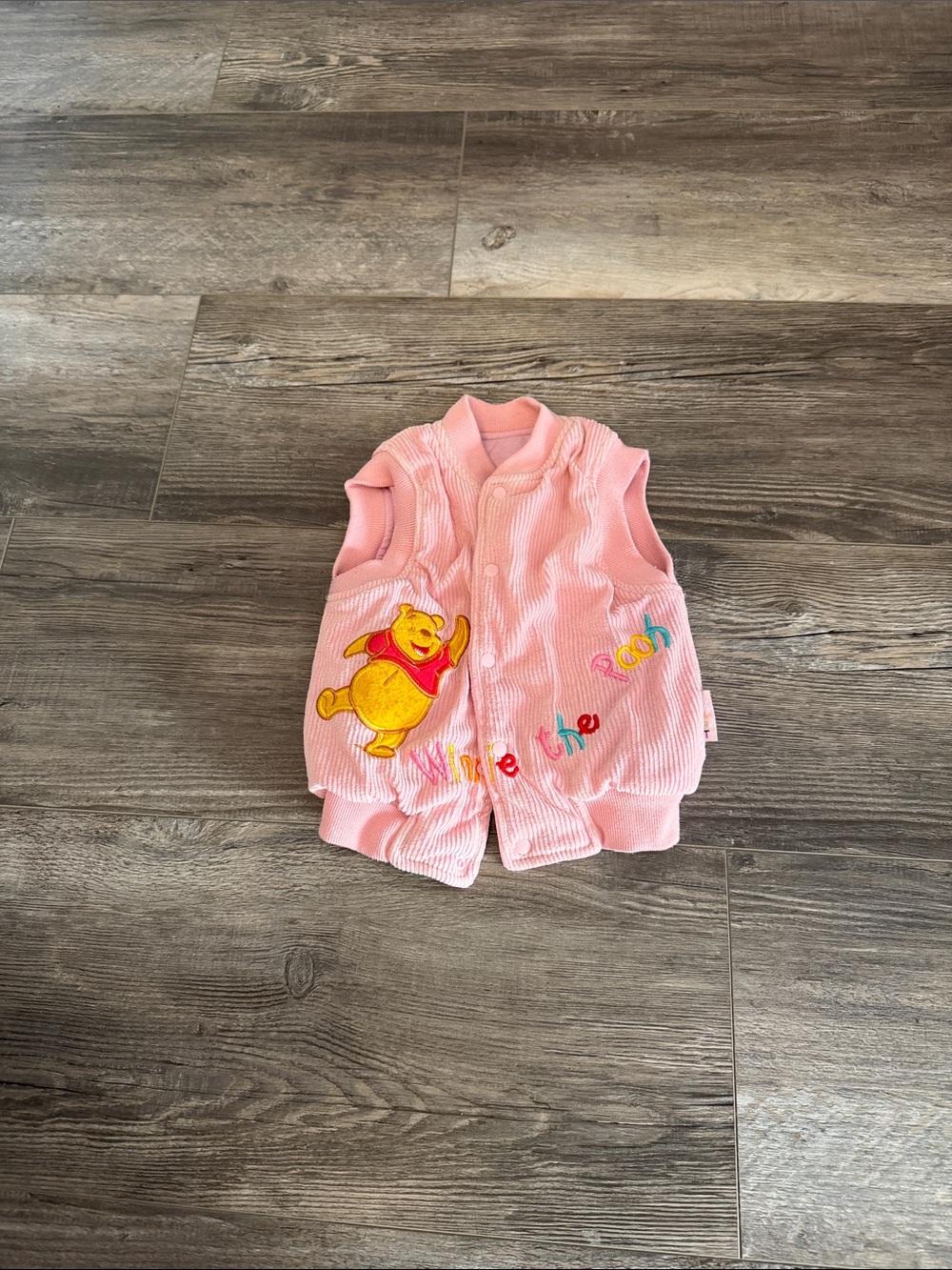 SMART Pink Winnie the Pooh Corduroy Baby Vest